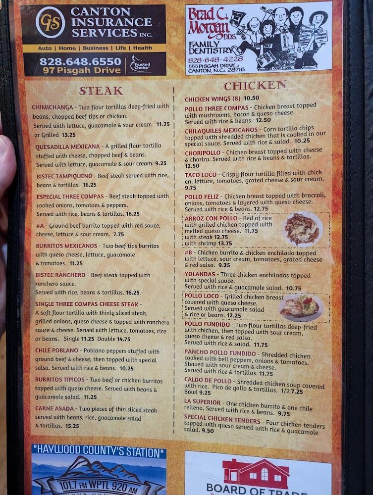 Three Compas Mexican Restaurant Menu image 3